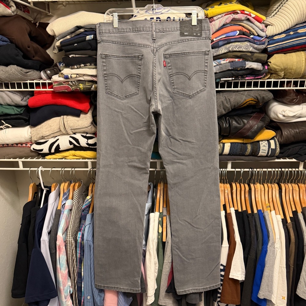 Levis 541 Jeans Mens 32x32 Gray Athletic Straight‎ Stretch Denim Casual Pants